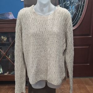 Joan Vass Textured Tan Sweater, M